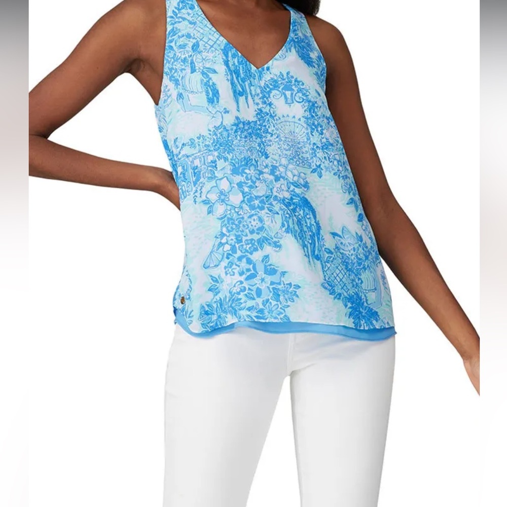 Blue Florin Sleeveless Top Lilly Pulitzer, Blue